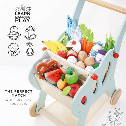 Le Toy Van - Educational Wooden Toy Role Play Ice Cream Trolley | Boys or Girls Pretend Play Toy Food Playset - for Ages 3+