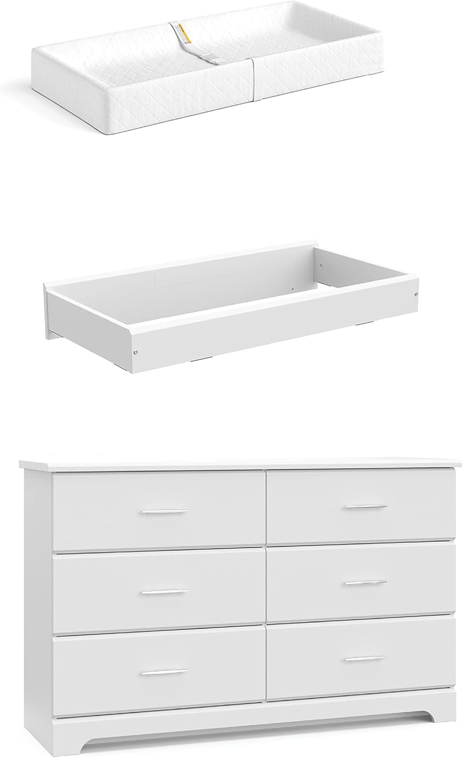 Storkcraft Brookside 6 Drawer Chest with Changing Topper and Change Pad - Gray