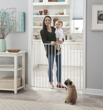 Storkcraft Easy Walk-Thru Tall Metal Safety Gate (White, Black, Gray) – 33.75 Inches Tall, Easy to Install, Pet-Friendly, Durable Metal Hardware, Ideal for Taller Children and Larger Pets