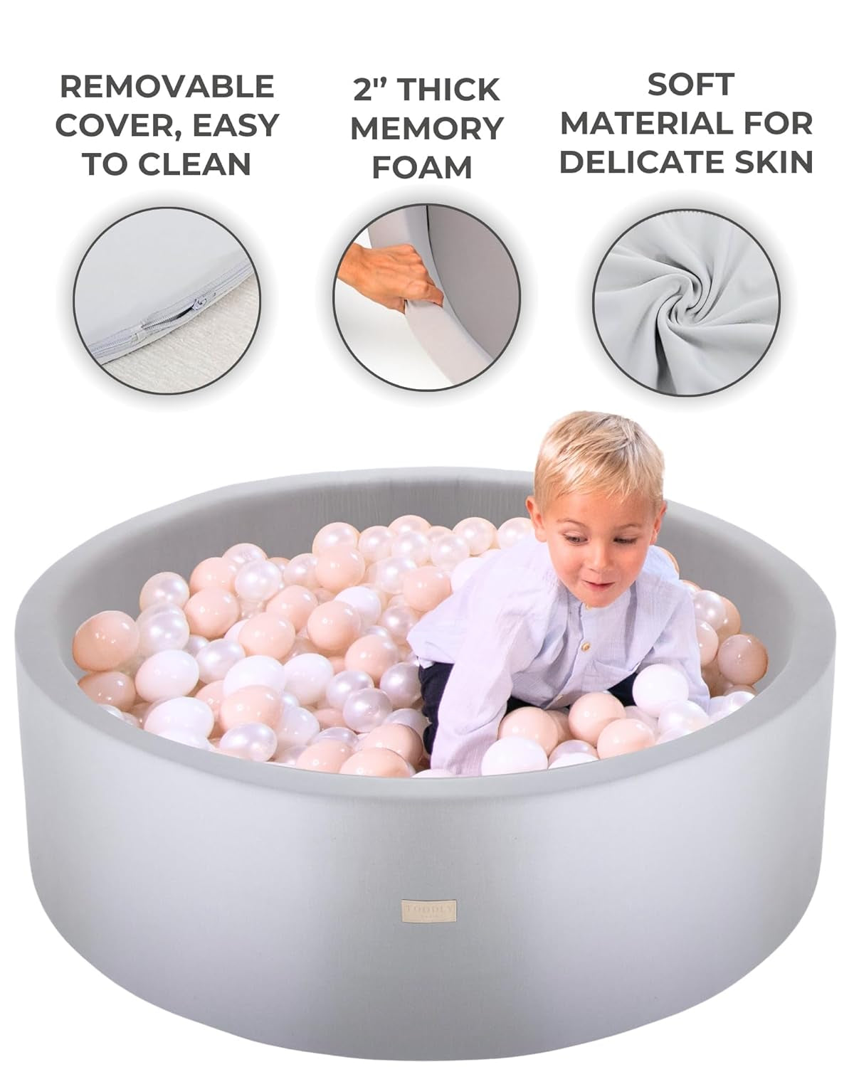 Bath Kneeler & Elbow Rest Pad Set (Grey) & Foam Ball Pit Bundle