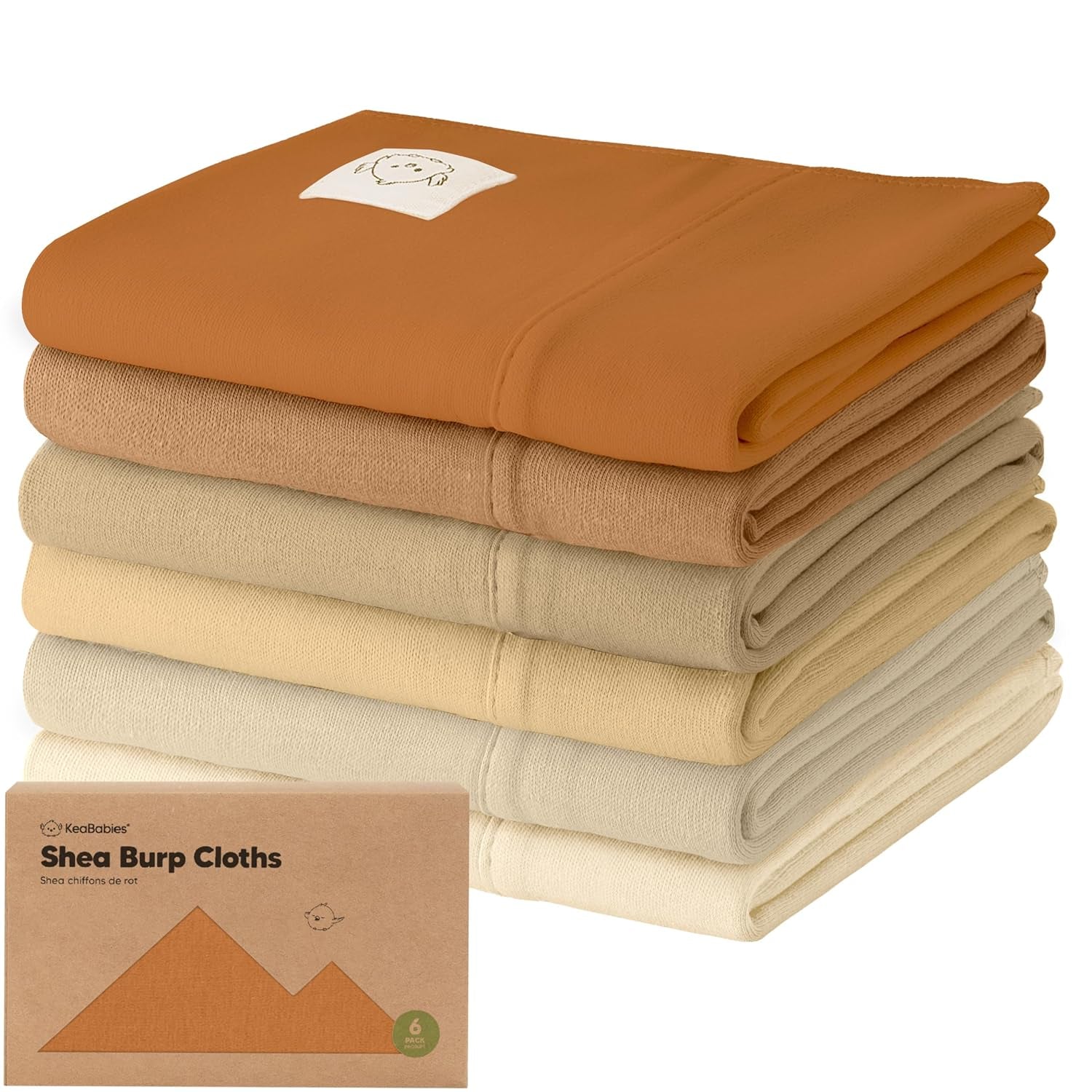 Organic Burp Cloths Baby Girl, Boy - 6-Pack Large Baby Burp Cloths, Super Absorbent Burping Cloths for Babies, Soft & Plush Cotton Burp Cloth, Spit up Burp Rags, Newborn Burp Clothes (Wilderness)