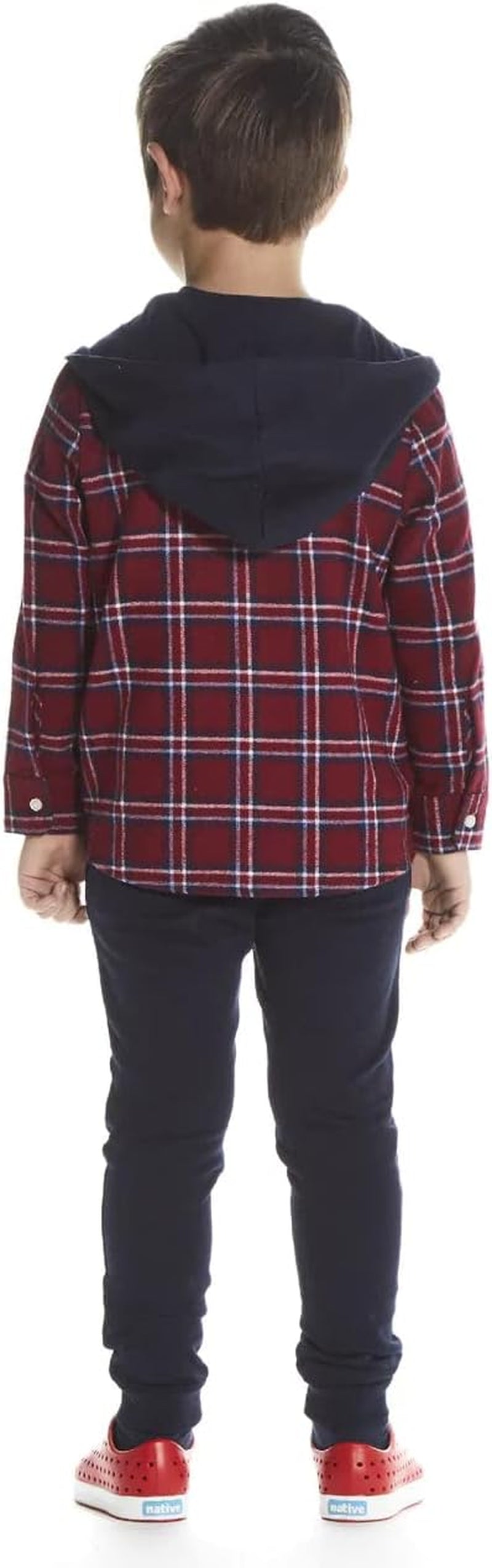 Andy & Evan Boys' Plaid Flannel Hoodie