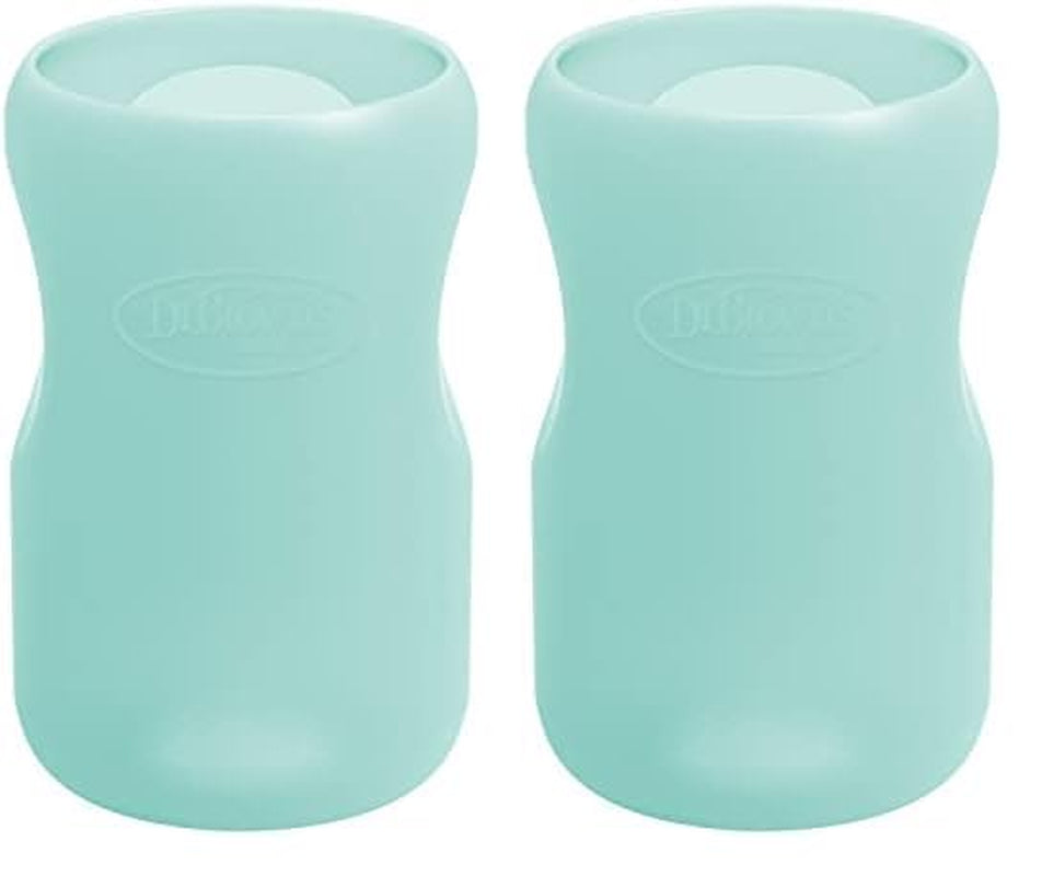 Dr. Brown'S Natural Flow Options+ Glass Baby Bottle Sleeves,100% Silicone,9 Oz,Wide-Neck,Pink