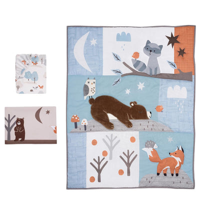 Bedtime Originals Sleepytime Bear Woodland 3-Pc Baby Nursery Crib Bedding Set