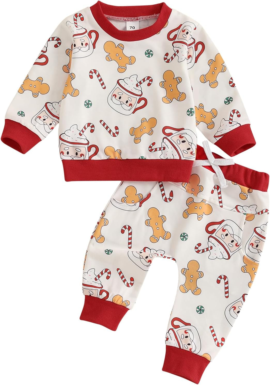 Toddler Baby Boy Girl Christmas Outfits Truck Tree Print Long Sleeve Sweatshirts Pants Fall Infant 2Pcs Clothes