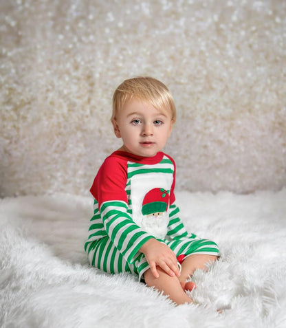 Haute Baby Santa'S Helper Cotton 3/4 Sleeve Bodysuits Baby Boy Print Romper Clothes Toddler Infant Newborn - Green