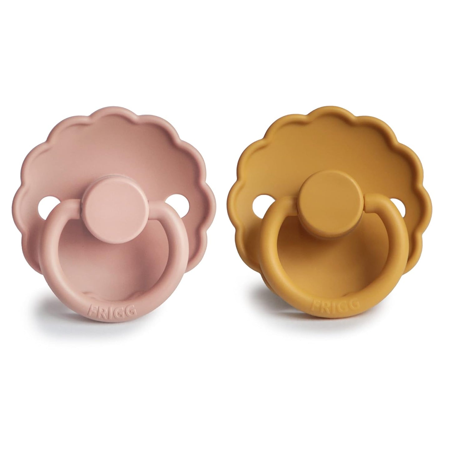 FRIGG Daisy Silkysoft Silicone Baby Pacifier | Made in Denmark | Bpa-Free (Rose Gold/Honey Gold, 0-6 Months)