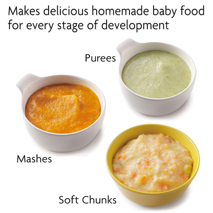 Baby Brezza Small Baby Food Maker Set – Cooker and Blender in One to Steam and Puree Baby Food for Pouches - Make Organic Food for Infants and Toddlers - Includes 3 Pouches and 3 Funnels