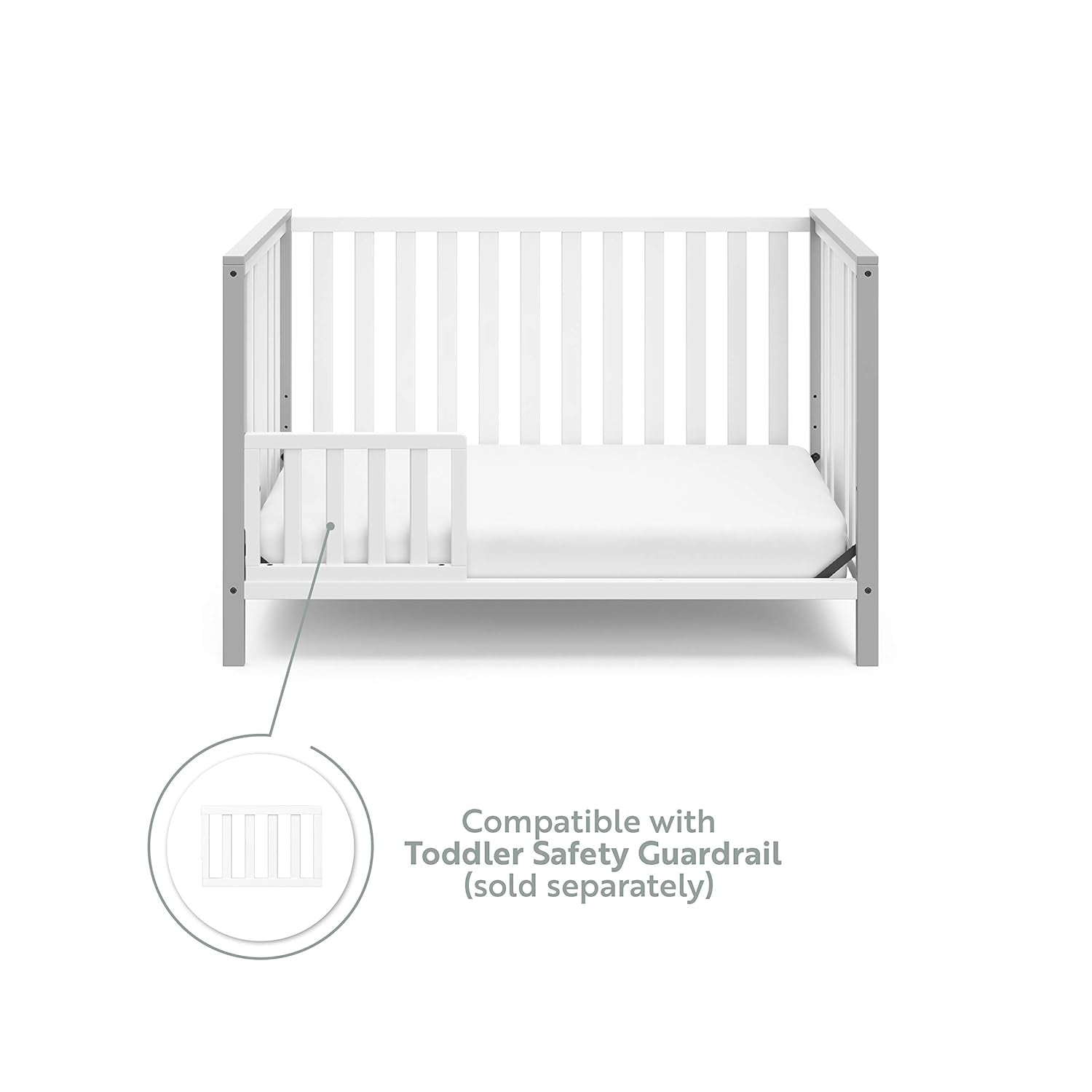 Storkcraft Modern Pacific 5-In-1 Convertible Crib (Black) – GREENGUARD Gold Certified, Converts from Baby Crib to Toddler Bed and Full-Size Bed, Adjustable Mattress Support Base