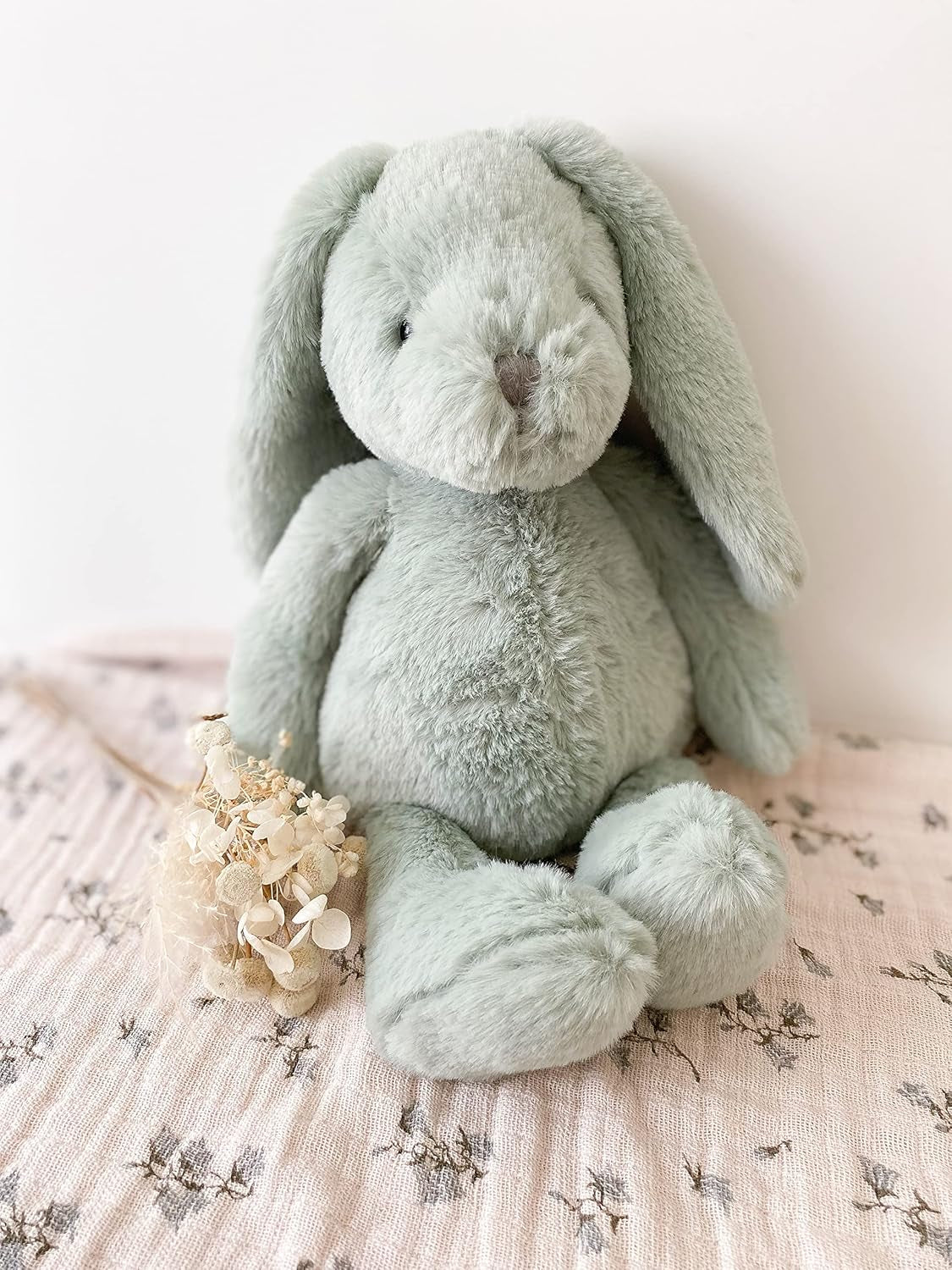 MON AMI Clover the Bunny Stuffed Animal – 11” Sage Green, Soft & Cuddly, Huggable Rabbit Plush Toy, Nursery Décor, Easter for Kids of All Ages