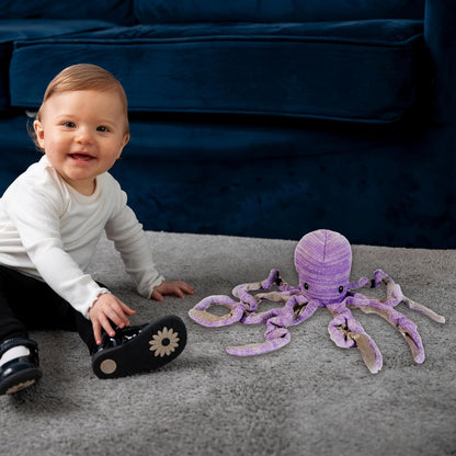 MON AMI Orla the Octopus Knit Plush Toy 14”, Octopus Stuffed Animal for Kids of All Ages, Use as Toy or Room Decor, Ideal Gift for Christmas