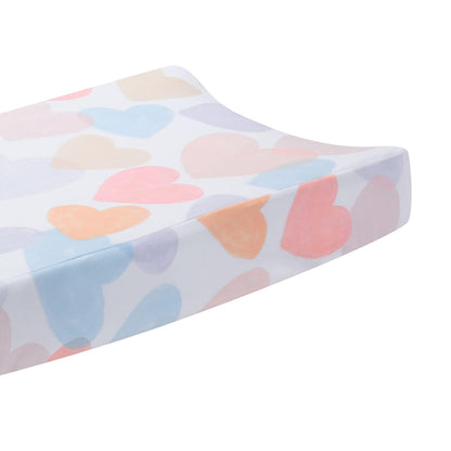 Bedtime Originals Rainbow Hearts Pink/Purple Baby/Infant Changing Pad Cover