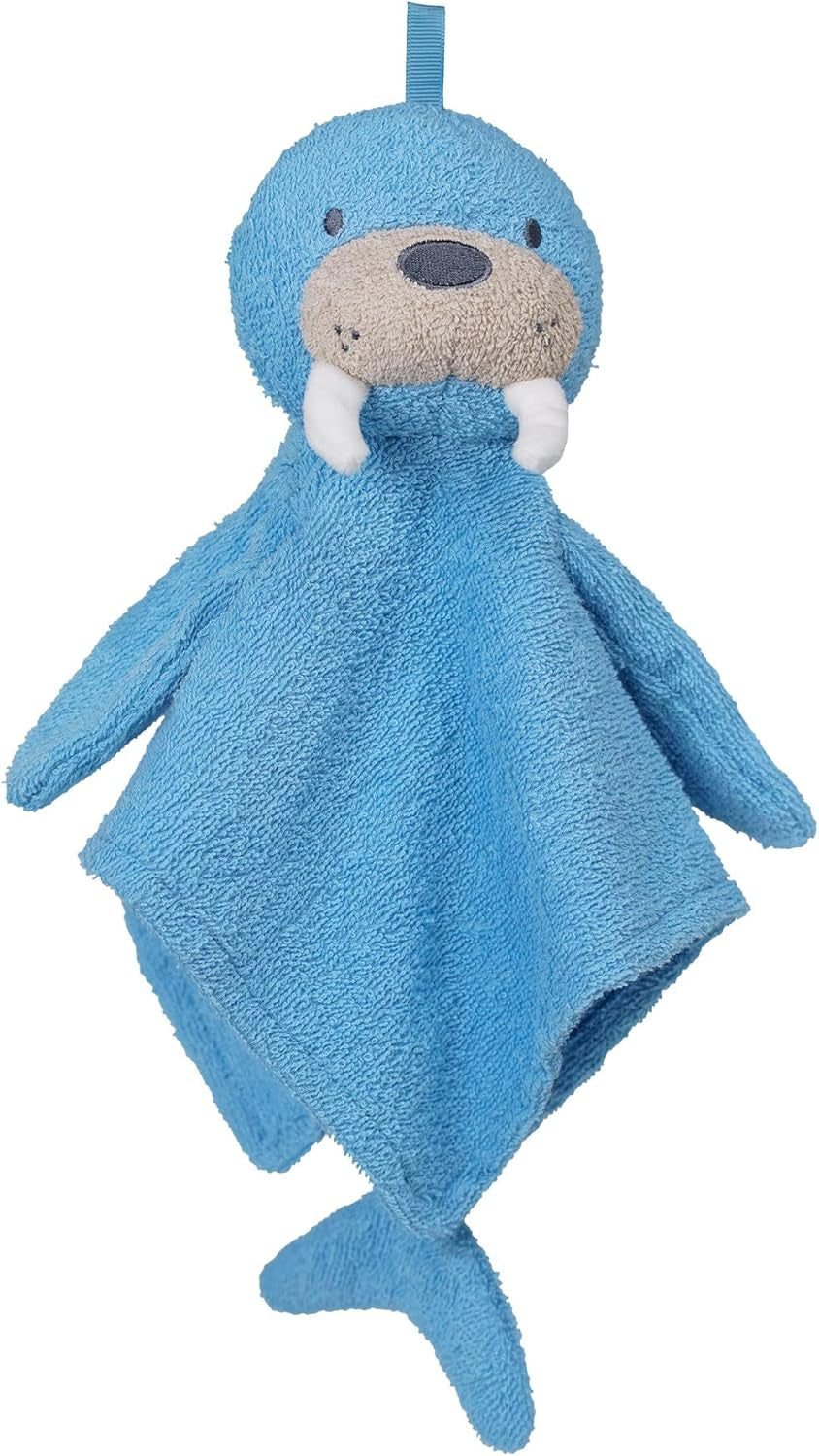 Manhattan Toy Walter Walrus Scrub-A-Dubbie Bathtime Puppet Washcloth for Infants, Toddlers and Kids