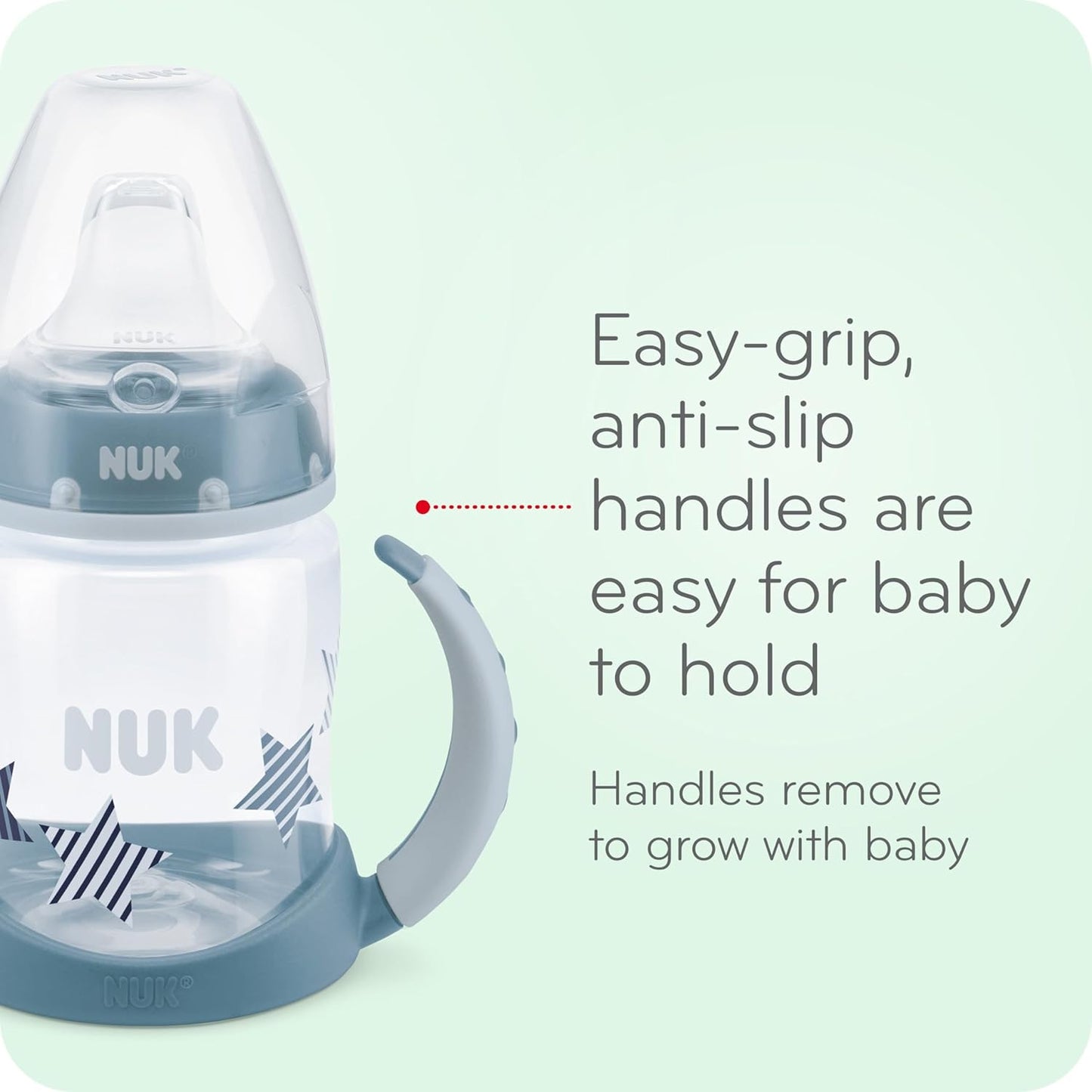 NUK Learner Cup, 10 Oz, 8+ Months, 2 Count – BPA Free, Spill Proof Sippy Cup