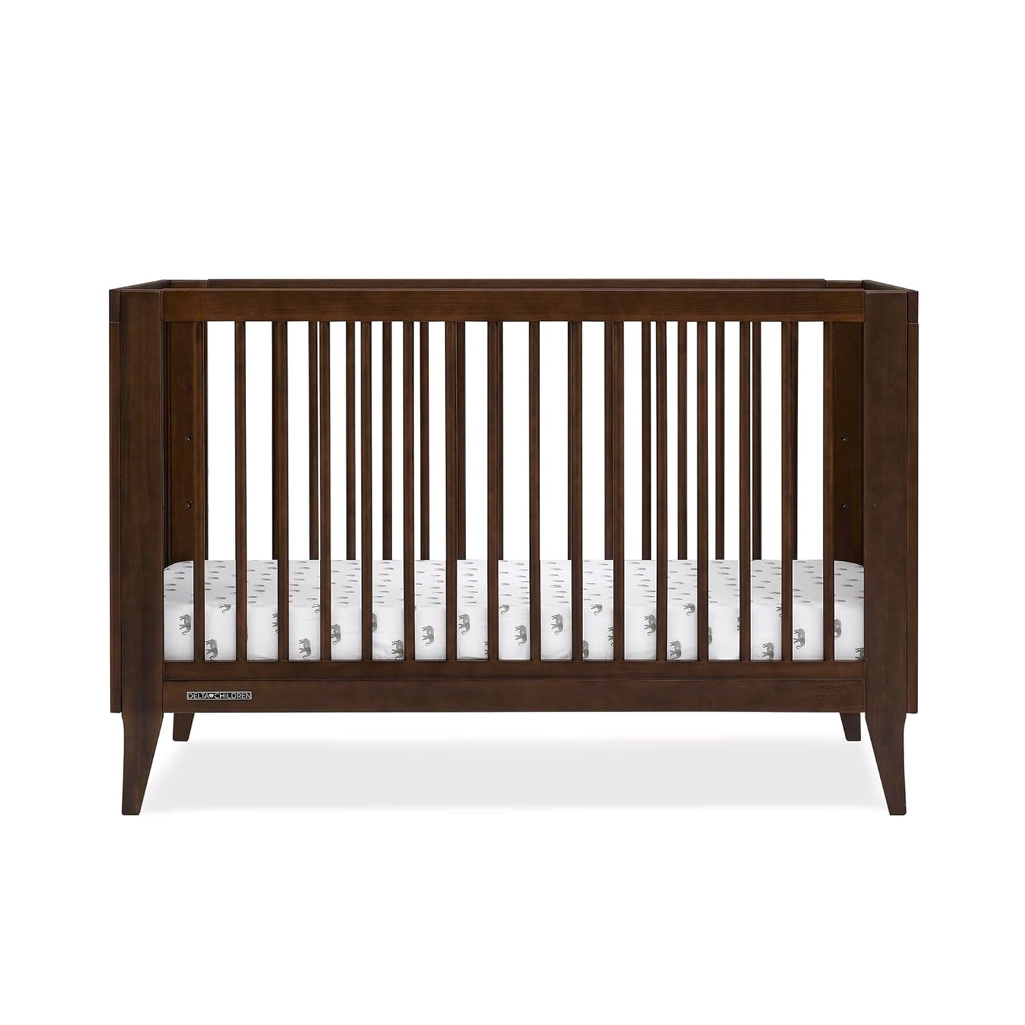 Delta Children Ollie 4-In-1 Convertible Crib - Greenguard Gold Certified, Walnut Espresso