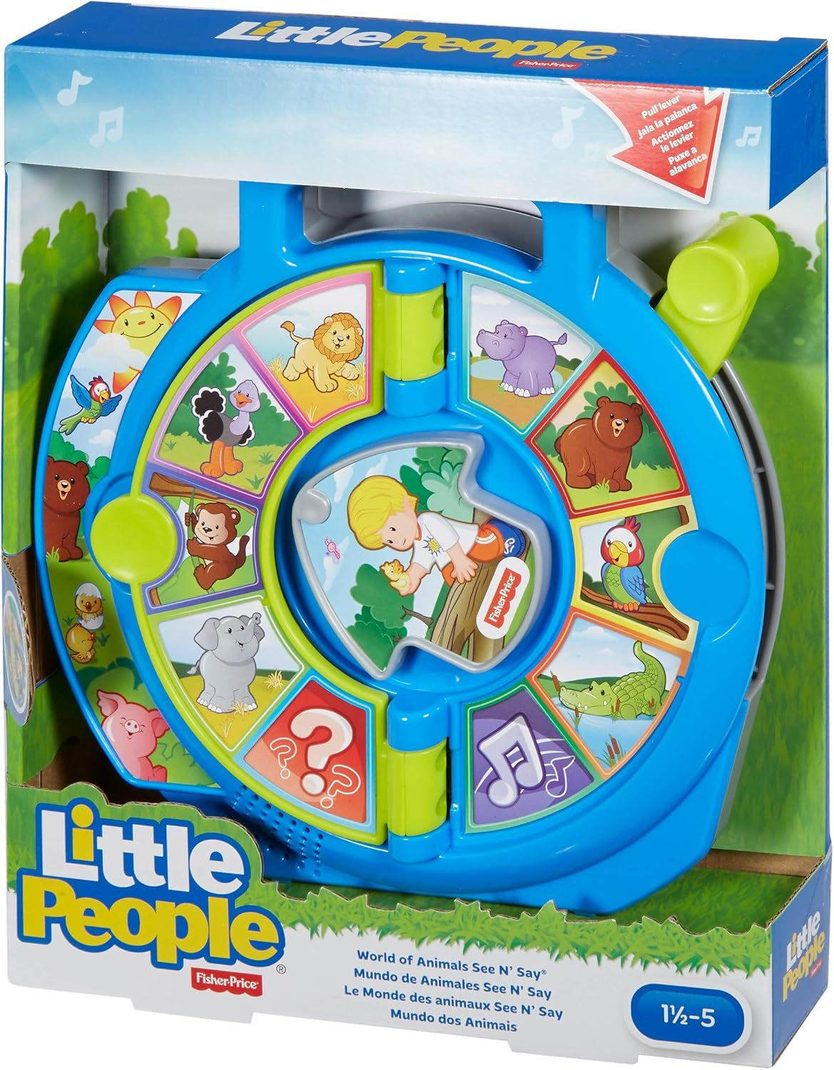 Fisher-Price Little People Toddler Learning Toy World of Animals See ‘N Say with Music and Sounds for Ages 18+ Months