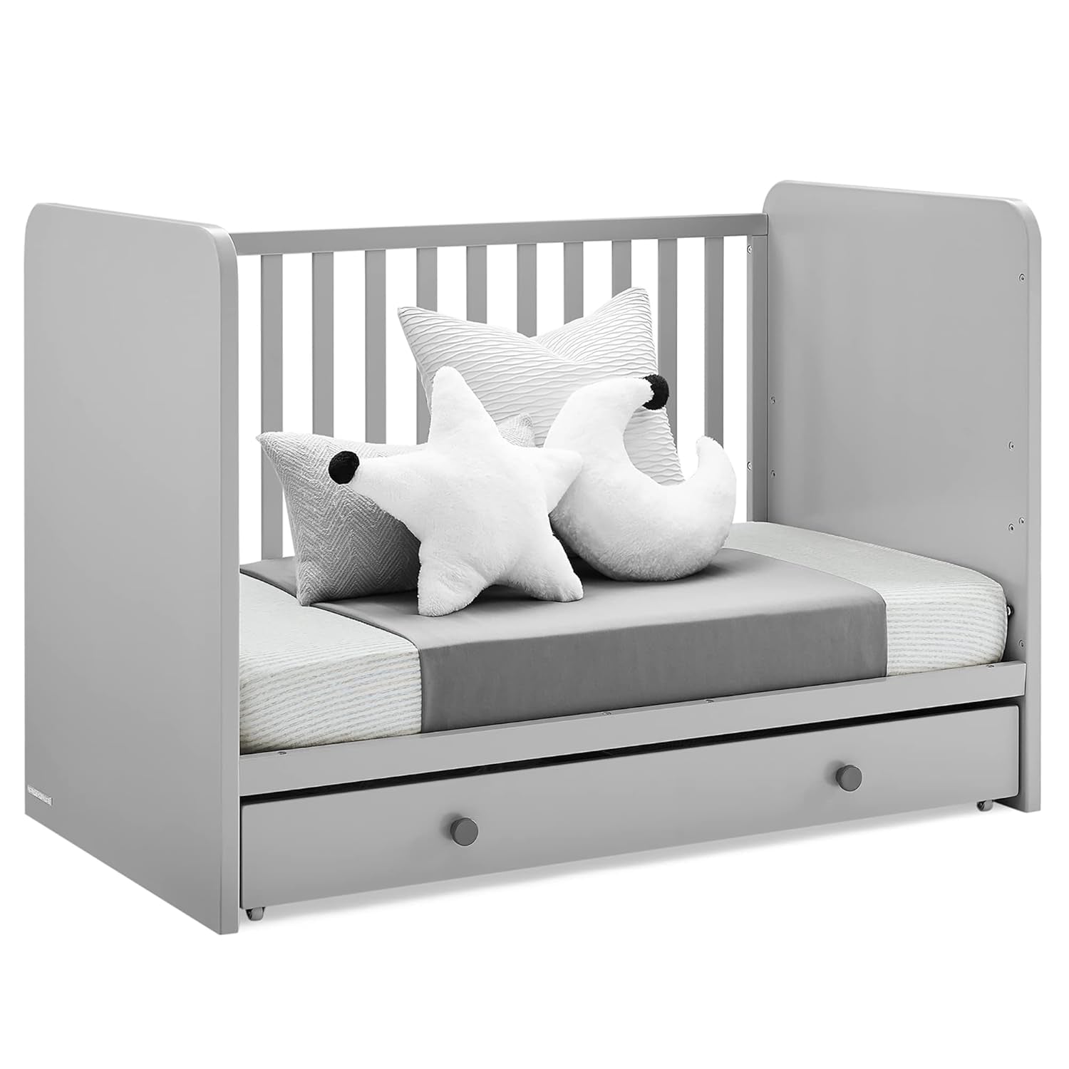 GAP Babygap Graham 4-In-1 Convertible Crib with Storage Drawer - Greenguard Gold Certified, Grey/Dark Grey