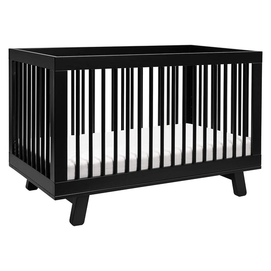 Babyletto Hudson 3-In-1 Convertible Crib with Toddler Bed Conversion Kit in Black, Greenguard Gold Certified