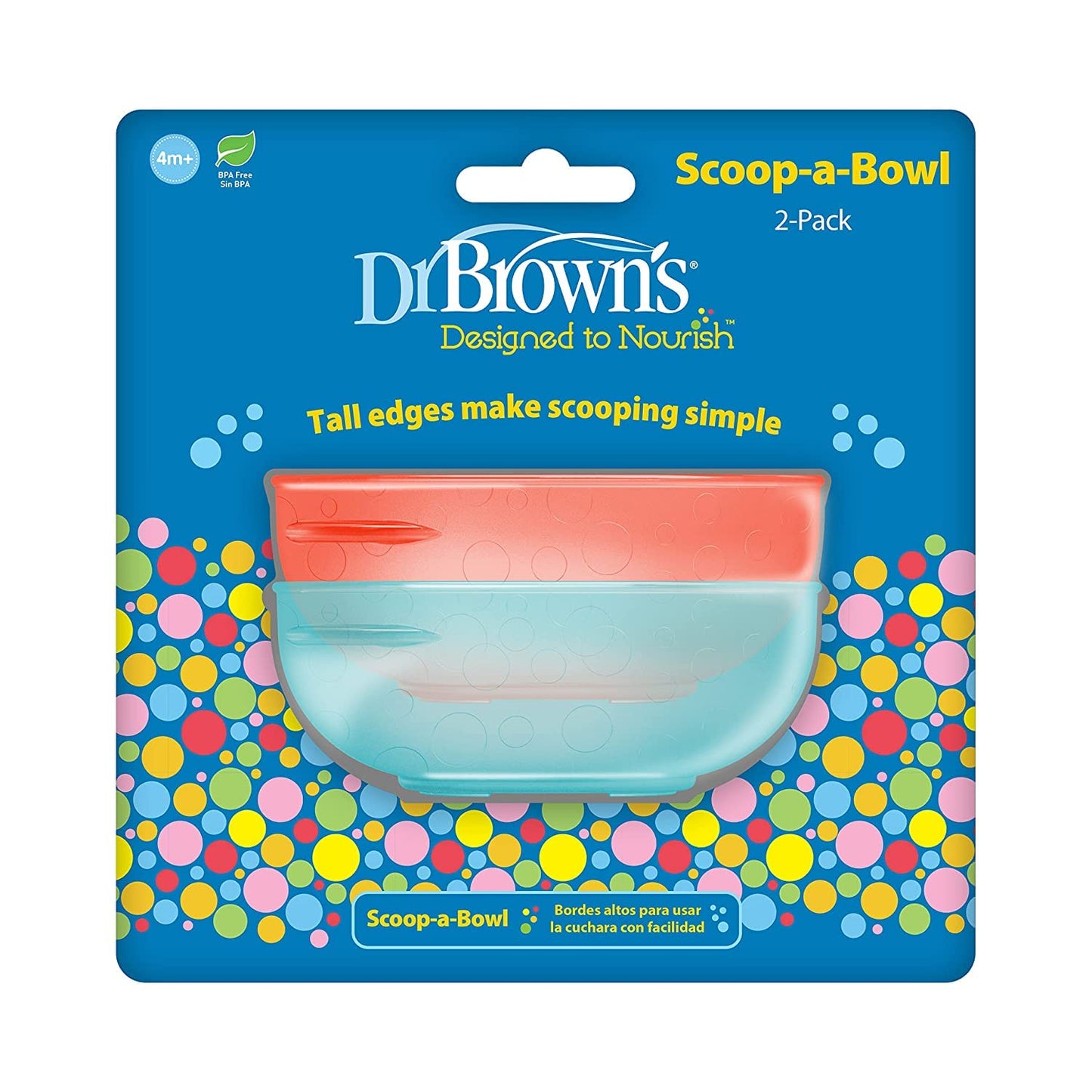 Dr. Brown’S Designed to Nourish Soft-Grip Spoon and Fork Set, Scoop-A-Bowl, Baby and Toddler Food and Cereal Bowls and Milestones™ Cheers360™ Training Sippy Cups with Handles, BPA Free, Blue, 7Oz, 6M+