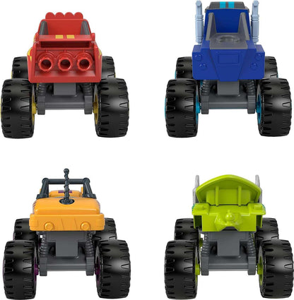 Fisher-Price Blaze and the Monster Machines Diecast Toys, Racers 4 Pack of Push-Along Metal Vehicles for Pretend Play Preschool Kids Ages 3+ Years (Amazon Exclusive)