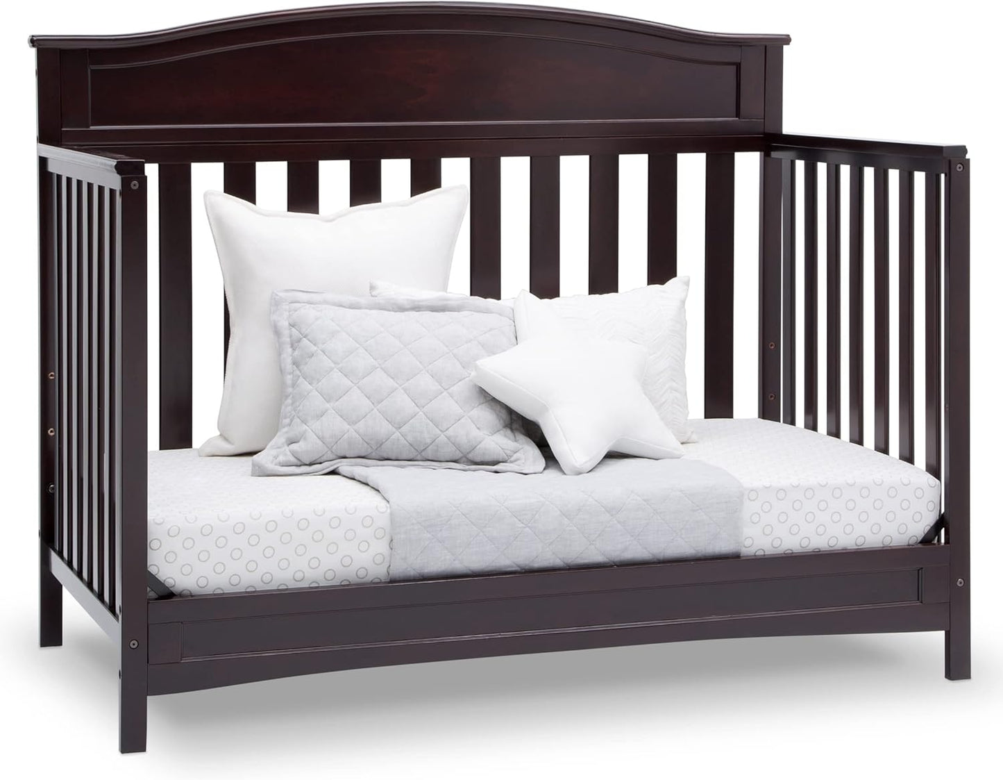 Delta Children Emery 4-In-1 Convertible Baby Crib - Greenguard Gold Certified, Dark Chocolate