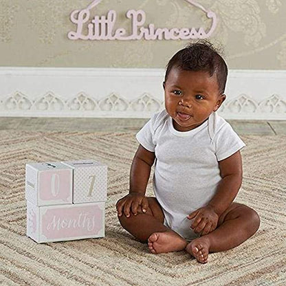 Baby Aspen My First Milestone Little Princess Baby Age Blocks & 3-Piece Gift Set Newborn Halloween Costume Baby Picture Props for Photo Sharing the First Year