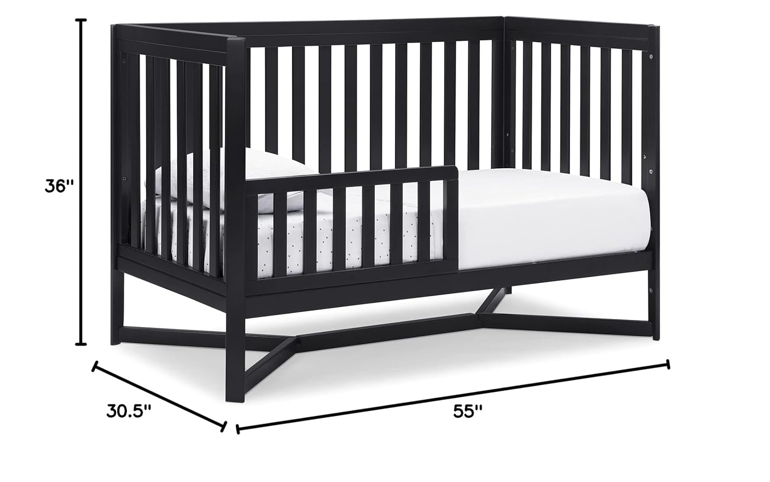 Delta Children Tribeca 4-In-1 Baby Convertible Crib, Midnight Grey