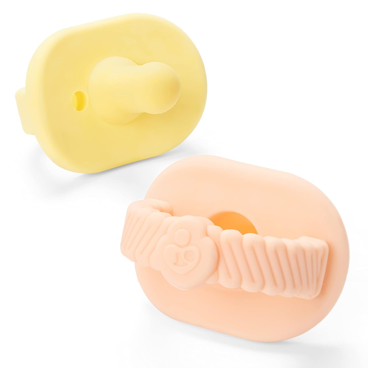 Naturebond Baby Silicone Pacifiers Teether (2 Packs) + Pacifier Case | Weaning Pacifier 6-18 Months | | Peach & Yellow | Bpa-Free Food Grade Silicone Binkies