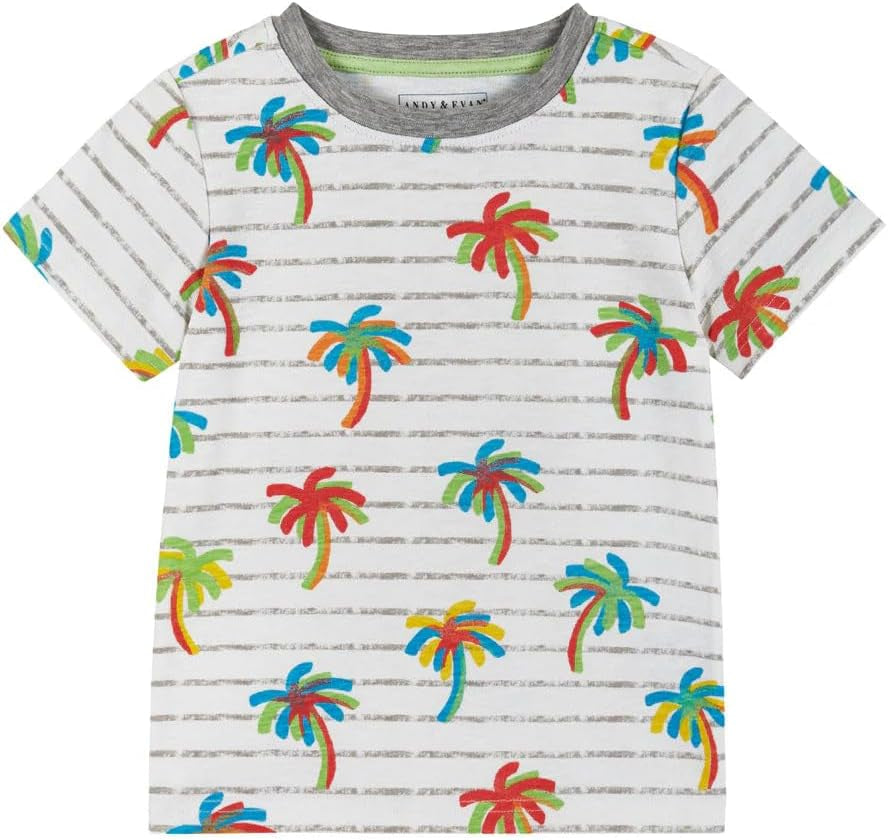 Andy & Evan Boys' Graphic Tee-Shirts, Breathable Lightweight Spring Summer Shirts for Boys and Kids, Stylish Designs