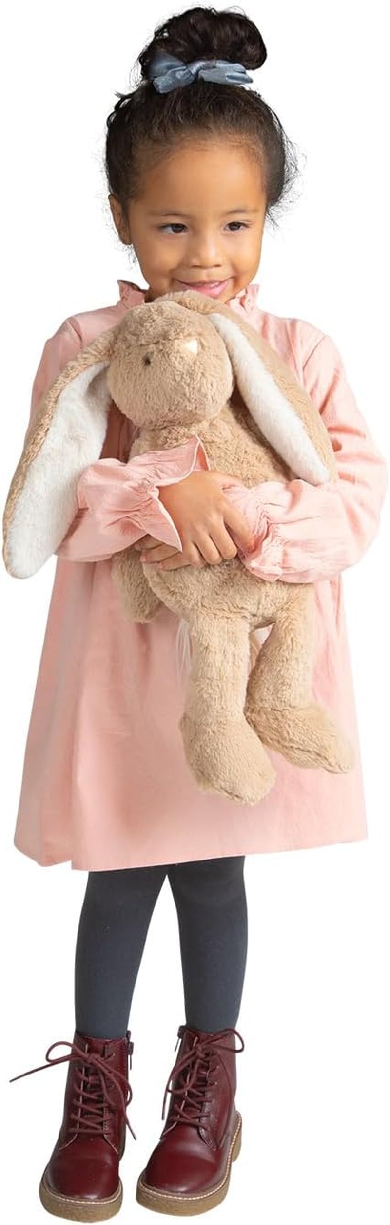 Manhattan Toy Willow the Coffee & Beige Snuggle Bunnies 12" Stuffed Animal with Embroidered Accents