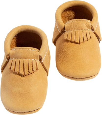 Freshly Picked Classic Fringe Baby Moccasins, Premium Leather Baby Boy Moccasins and Baby Girl Moccasins Handmade in Utah, Hard or Soft Sole Baby Shoes