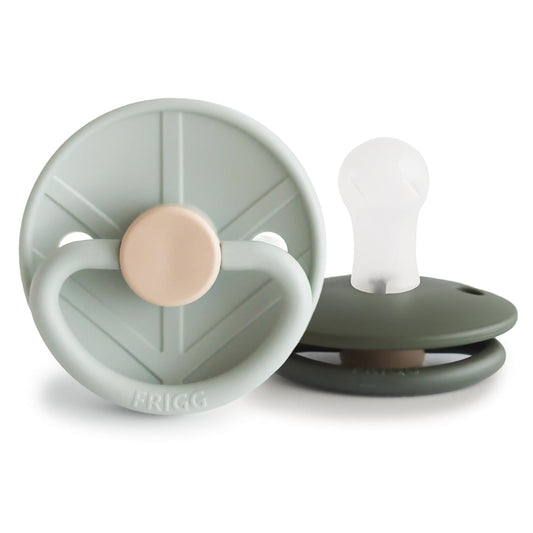 FRIGG Little Viking Silkysoft Silicone Baby Pacifier 2-Pack | Made in Denmark | Bpa-Free (Sage/Olive, 0-6 Months)