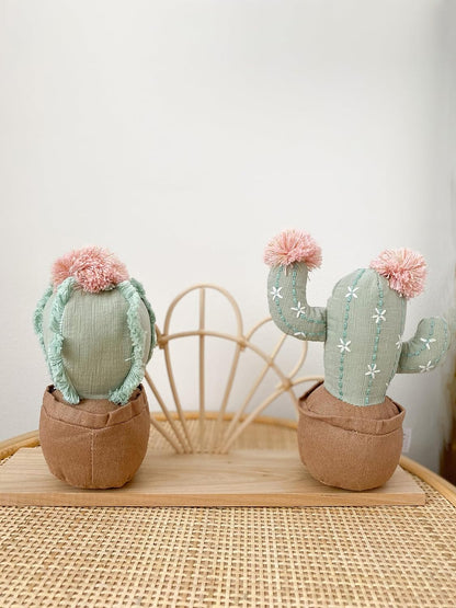 MON AMI Cactus Pot Shelf Sitter Plush Toy – 8”, 2 Pcs Assorted, Stuffed Potted Plants, Home Decoration, Succulent Plushies, Ideal Gift for Christmas