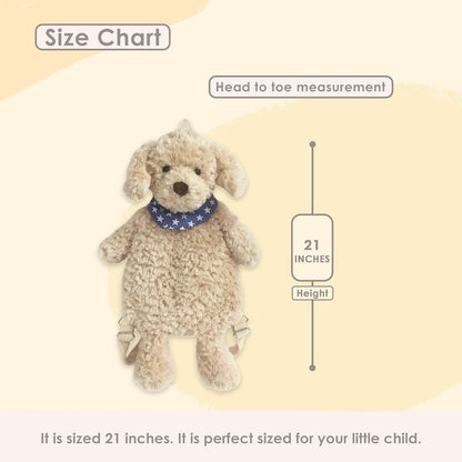 MON AMI Bentley Goldendoodle Soft Plush Backpack – 21”, Toddler Backpack for Boys Girls, Kids Everyday Travel Backpack, Adjustable Straps, Ideal Gift for Christmas