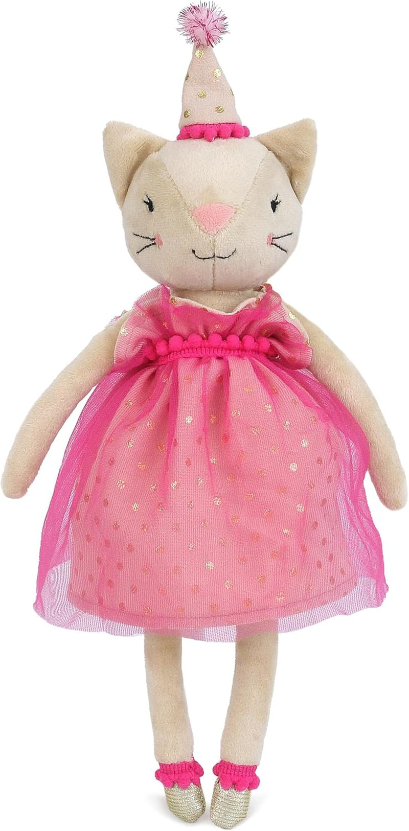 MON AMI Pia Party Kitty Plush Animal Toy - 12", Stuffed Cat Toy, Soft & Cuddly Plush Cat Doll, Great Gift for Kids, Girls, Nursery Decor