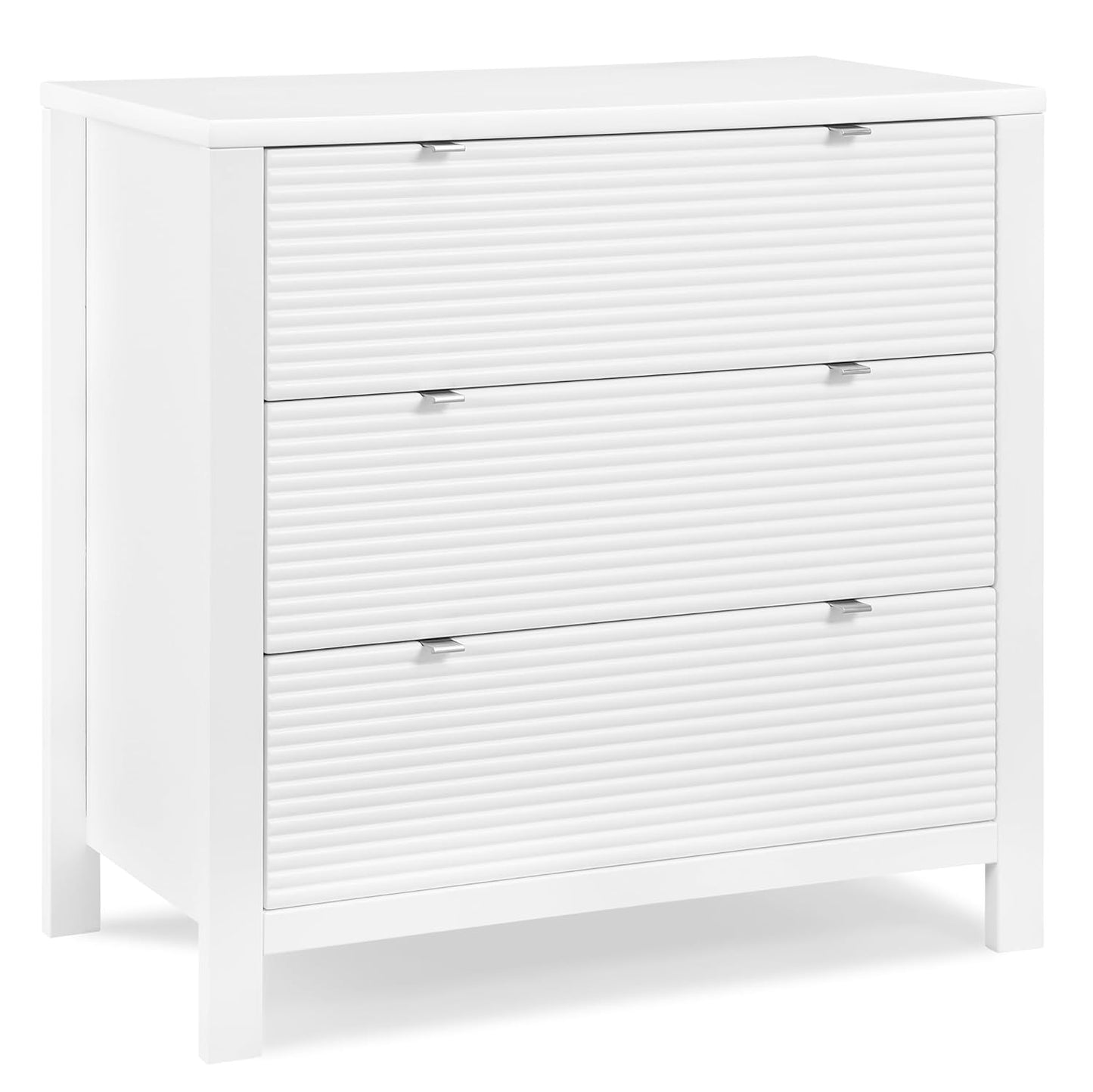 Delta Children Cassie 3 Drawer Dresser with Changing Top and Interlocking Drawers, Bianca White