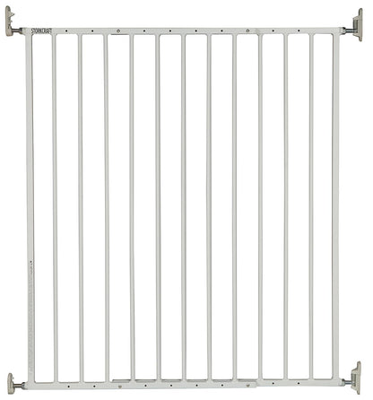 Storkcraft Easy Walk-Thru Tall Metal Safety Gate (White, Black, Gray) – 33.75 Inches Tall, Easy to Install, Pet-Friendly, Durable Metal Hardware, Ideal for Taller Children and Larger Pets