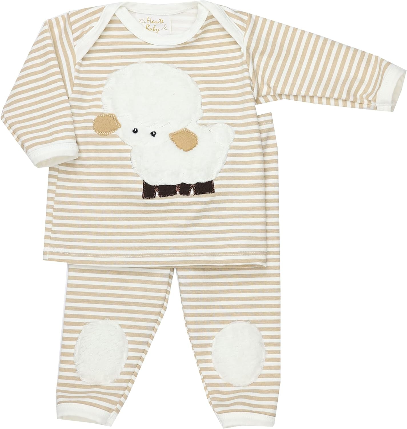 Haute Baby Little Lamb Long Sleeve Baby Boy Legging Set Infant - Beige