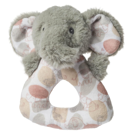 Mary Meyer Soft Ring Baby Rattle, 5-Inches, Grey Kalahari Elephant,44570