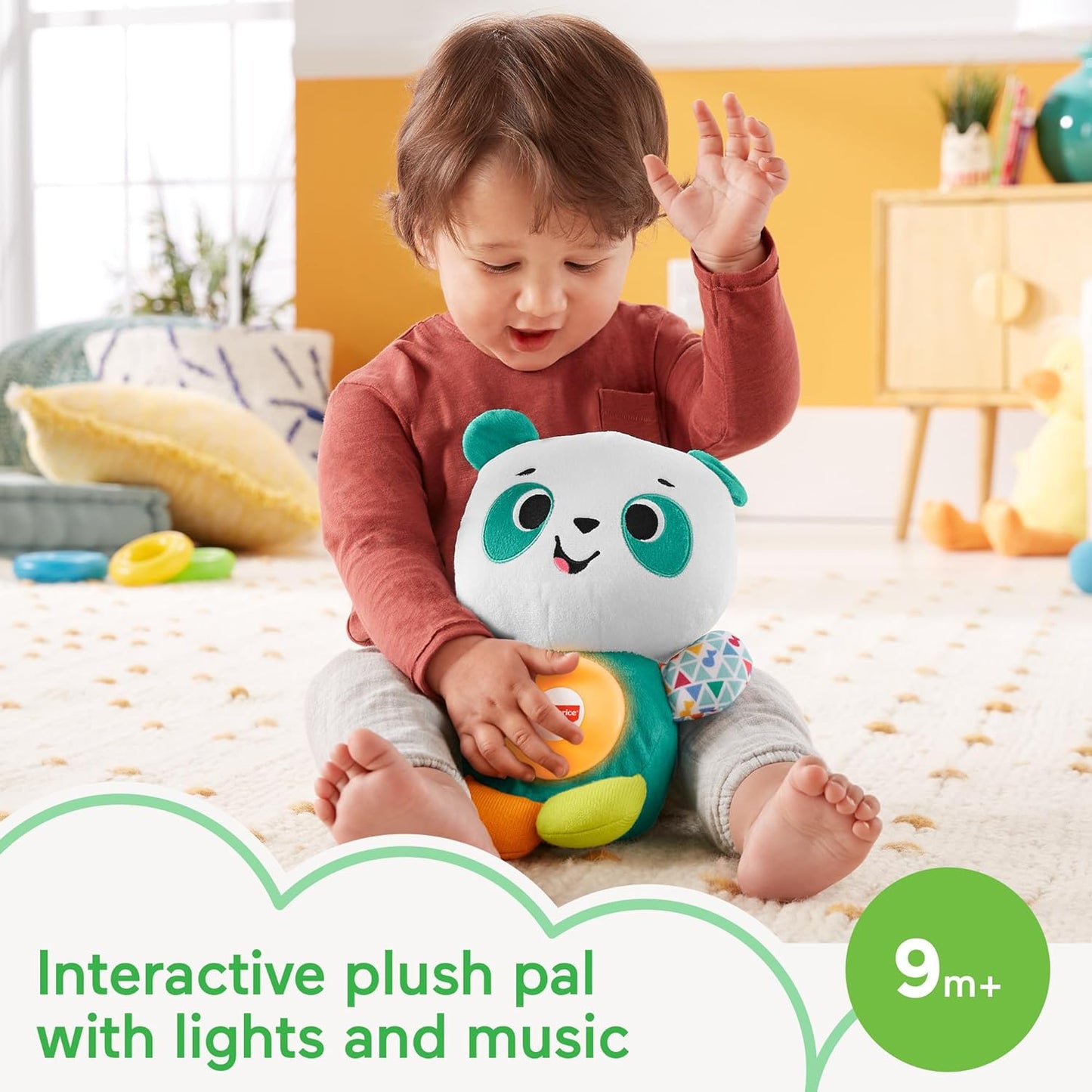 Fisher-Price Baby Learning Toy Linkimals Play Together Panda Plush for Ages 9+ Months, Compatible Only with Linkimals Items