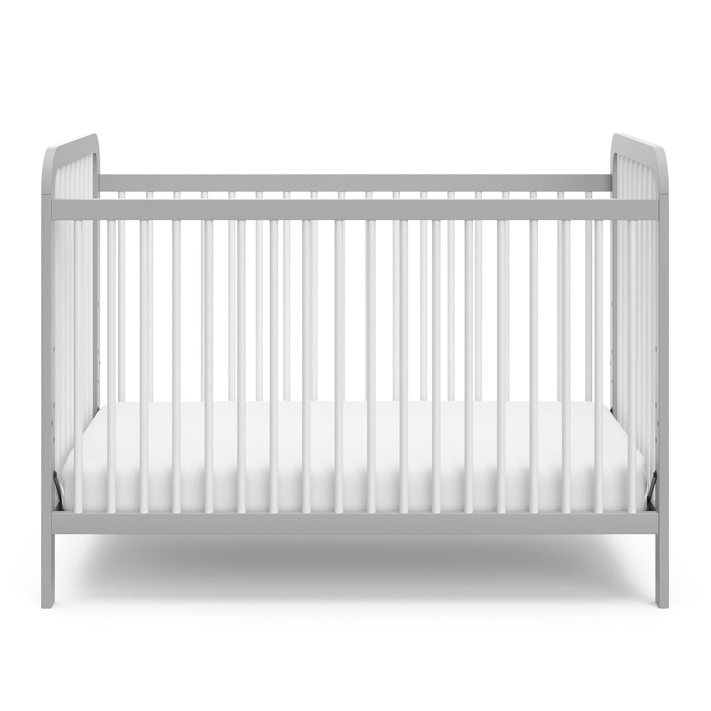 Storkcraft Pasadena 3-In-1 Convertible Crib (Pebble Gray/White) – GREENGUARD Gold Certified, Converts to Daybed and Toddler Bed, Fits Standard Full-Size Crib Mattress, Adjustable Mattress Height