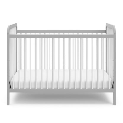 Storkcraft Pasadena 3-In-1 Convertible Crib (Pebble Gray/White) – GREENGUARD Gold Certified, Converts to Daybed and Toddler Bed, Fits Standard Full-Size Crib Mattress, Adjustable Mattress Height