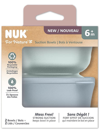 NUK for Nature Suction Bowl and Lid, Leak-Proof Lid, Microwave, Freezer, & Top Rack Dishwasher Safe, Bpa-Free