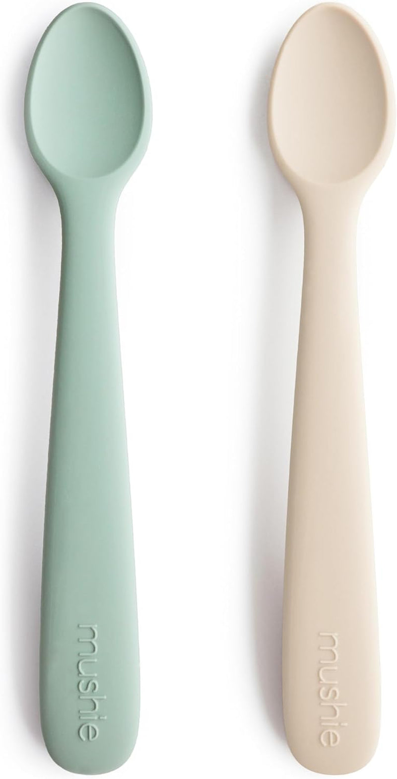 Mushie Silicone Baby Feeding Spoons | 2 Pack (Soft Lilac)