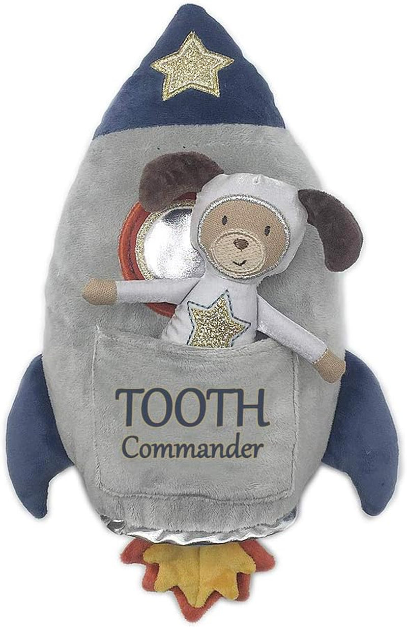 Mon Ami Spaceship Tooth Commander Pillow with Pocket – 11”, Plush Tooth Fairy Toy for Boys/Girls, Perfect First Loose Tooth Gift for Kids