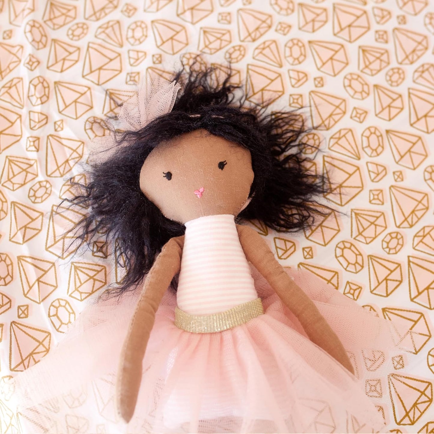 MON AMI Pink Ballerina African American Doll – 15”, Soft & Cuddly Stuffed Plush Doll, Use as Toy or Room Decor, Great Gift for Kids of All Ages