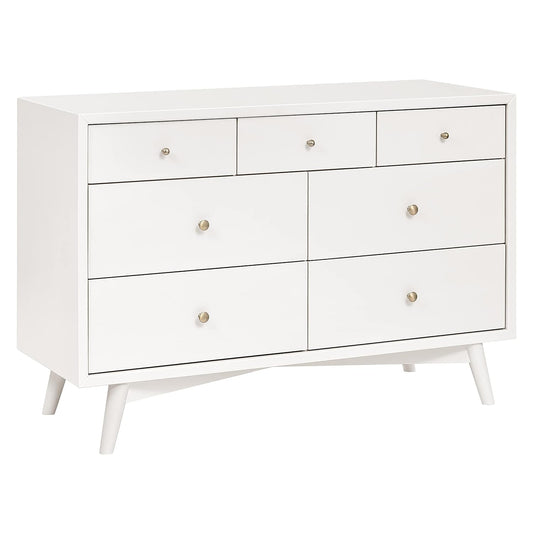 Babyletto Palma 7-Drawer Assembled Double Dresser in Warm White, Greenguard Gold Certified