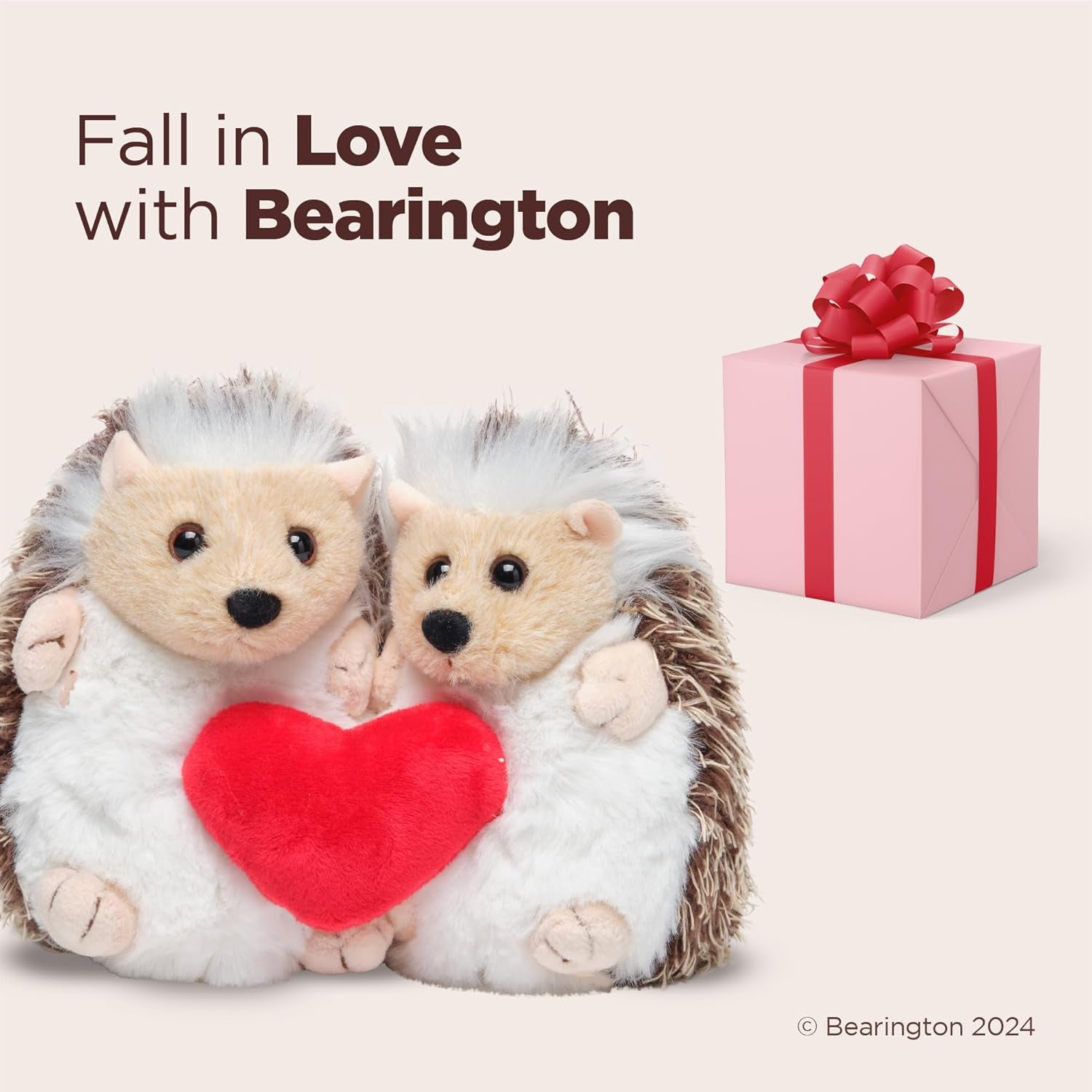 Bearington Lovie & Dovie Valentine'S Stuffed Animal for Kids, 5.5 Inch Hedgehog Plush, Ideal as a Valentine'S Day Gift