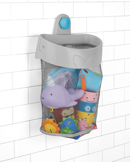 Skip Hop Baby Bath Time Gift Set with Bath Toy Organizer, Rinser, and Spout Cover, Grey