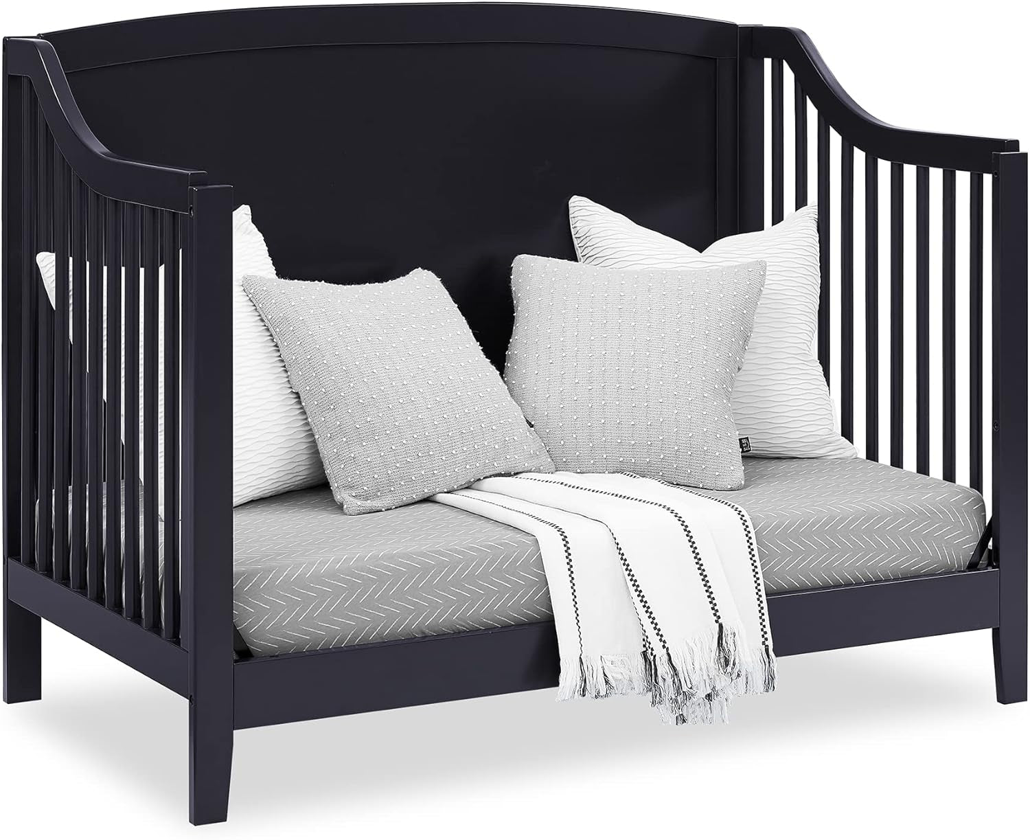 Delta Children Campbell 6-In-1 Convertible Crib - Greenguard Gold Certified, Midnight Grey